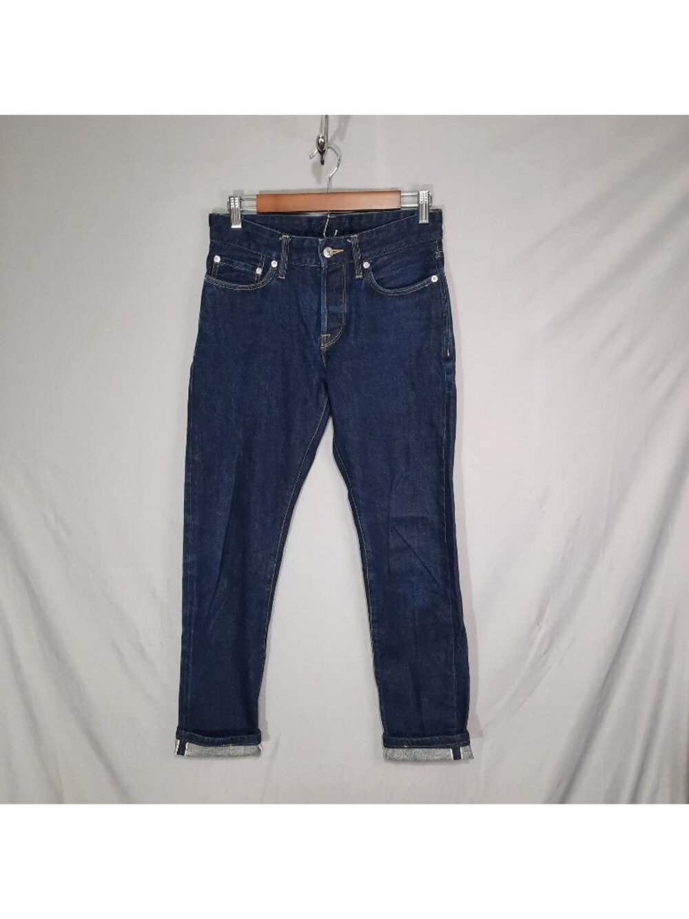 Buck Mason Selvedge Jeans Mens 30x30 Maverick Slim Raw Denim Button Fly *HEMMED*